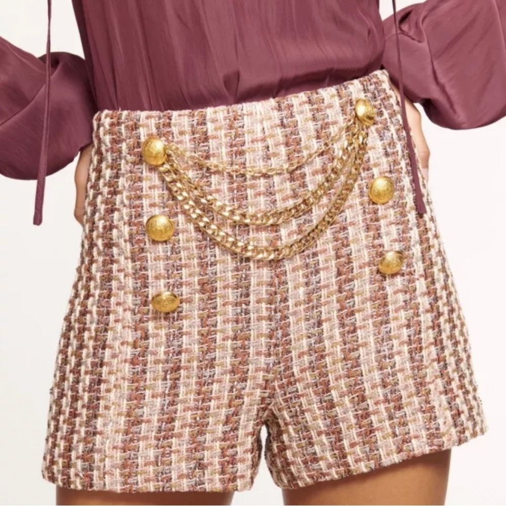 RAMY BROOK Emerson Mini Short in Blush Tweed Size 4 New
